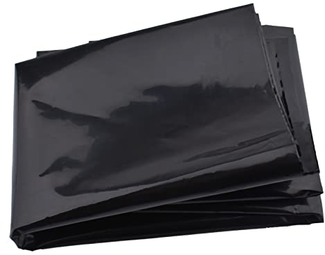 MEAOR Film polyéthylène pour serre noir, 6 mm extra épais et indéchirable en polyéthylène - Bâche occultant imperméable - Film tunnel (3 x 8 m)