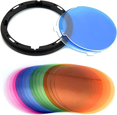 Godox Plaque Diffuseur AK-R16 et Gel de Réglage de Température Couleur V11T | 16 couleurs, 32 pièces pour Godox V1-C, V1-N, V1-S V1Pro Speedlite, AD200, AD200PRO avec tête de flash H200R