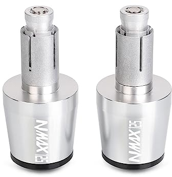 PUCIO Für Yamaha NMAX 125 NMAX125 2020-2023 Motorrad Griff Bar Ends Gewicht Lenker Griffe Kappe Anti Vibration Silder Stecker (Farbe : Silver and Black, Size : Normal)