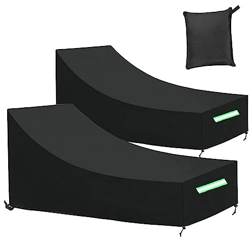 MOZMY 2 Stück Gartenliege Abdeckung Wasserdicht, 420D Oxford Sonnenliege Abdeckung, 200x75x40/70cm, Schutzhülle Gartenliegen Winddicht UV-Beständiges, Abdeckhauben für Liegen,Sonnenliege,Deckchair