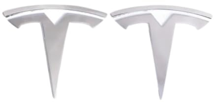 Model 3 Badge Emblem - Front Hood and Rear Trunk Replacement Logo for Tesla Model 3-3D Metal Emblem Set (2 Pieces, Chrome)