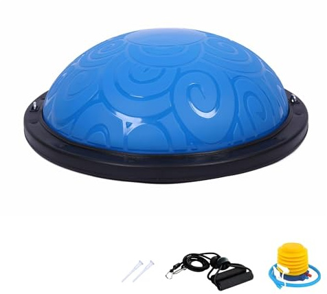 MAGIC SELECT Palla da Allenamento per l'Equilibrio. Palla Antiscivolo per Fitness, Yoga, Pilates, Allenamento della Forza con Fasce di Resistenza. Pallone Semisfera per lo Sport in Casa.