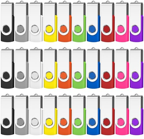 AreTop 16GB 100-Pack Flash Drive, Bulk USB 2.0 Memory Stick Thumb Drives(16GB 100 Pack, Mix Color)