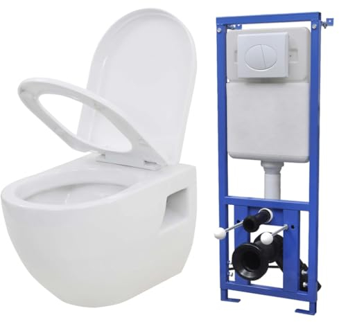 Wand-WC mit verdecktem Spülkasten Keramik weiß