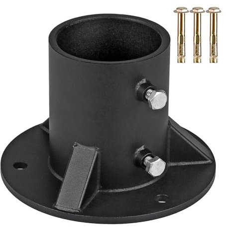 52mm Post Base, Heavy Duty Fence Mailbox Flagpole Mount Base, Pool Ladder Fixing Post Anchor, Metal Railing Floor Flange Porch Railing Post Holder, Pool Ladder Fixing Flagpole Base