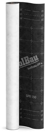Isolbau Unterspannbahn Dach SPB 150, 37,5 m² Rolle (1,5 x 25 m) - Dampfdurchlässige Unterdeckbahn Dachfolie mit 150 g/m² Flächengrwicht - witterungsbeständig und wasserdicht