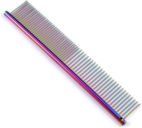 1 Piece Pet Comb Stainless Steel Dog Comb Cat and Dog Metal Comb Pet Detangling Grooming Tool for Small Large Medium Animals Cats Horses