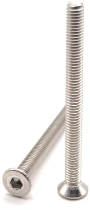 Viti M3x35 mm con testa fresata BTR in acciaio INOX A2 | Ø 3x35 mm - M3 x 35mm | FHC a 6 scanalature (chiave esagonale) ISO 10642 / DIN 7991 | Viti inossidabile A2 (V2A/304): CONFEZIONE DA 10 Pz