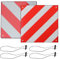 KUWUNG Warntafel Fahrradträger Aluminium, Warntafel Italien Spanien 2in1 mit 4 Spanngurte, Reflektierend Rot Weiß Warnschild 50x50cm für Fahrradträger, Heckanhänger, Auto, Wohnmobil, Camping
