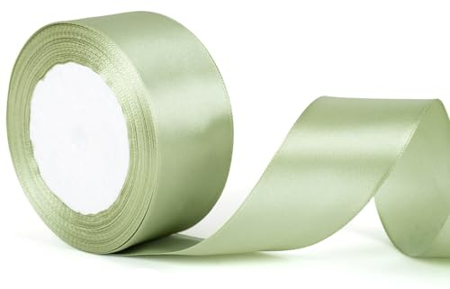 50mm breites Salbei grünes Band Morandi grünes Hochzeitsauto-Band, 2-Zoll starkes Geschenkverpackungsbogen-Bouquet, das Hochzeitsauto-Dekoration-Kuchen-Geschenkverpackungsband herstellt