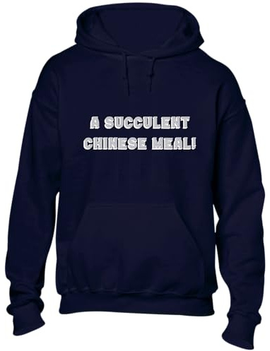 Crown Designs A Succulent Chinese Meal Premium Quality Funny Classic Meme Video Joke Unisex Hoodies for Men, Women and Teens - Blue/XL