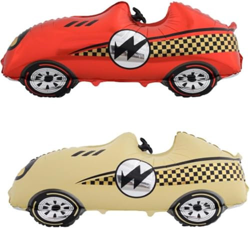 Racerbil folieballonger, 2 st bilar födelsedagsdekoration, racingbilballonger, racerbilballong, ballong bil födelsedag, bilar dekoration folieballong, biltema partydekorationer