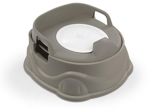 Dolu Nuve 3-in-1 Potty, Toilet Adapter, and Step Stool with Ergonomic Design and Provides Ongoing Support as Children Grow, for Toddlers, Grey