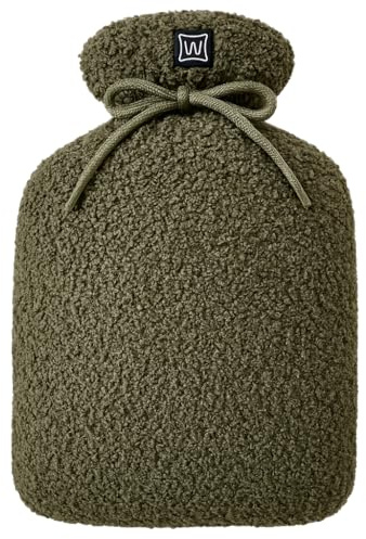 Warmpi Buddy elektrische Wärmflasche ohne Wasser, kabellos, beidseitige Wärme, 3 Stufen 40/50/60 °C, inkl. 10.000-mAh-Powerbank, 30 × 20 cm – Teddy Grün