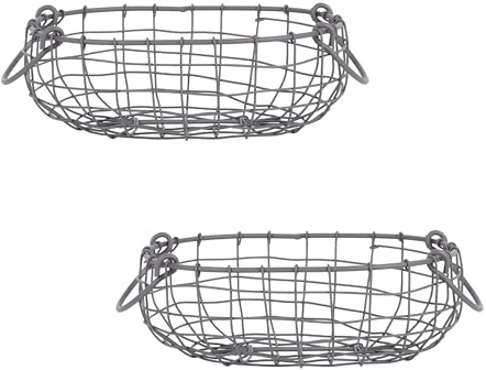degawo 2er Set Draht Korb -KLEIN- oval L=27,4 cm Griffe Dekoration Garten Eisen