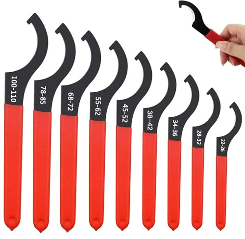 C Llave de Gancho para Llave Inglesa, Herramienta de Llave de Gancho de 9 Piezas, Juego de Llaves de Tensor de Amortiguador, Llave de Rosca, Herramienta de Reparación de Llaves Roscadas