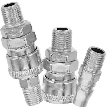 WATIIFUFU 3pcs Trachea Connector Hydraulic Quick-Connect Couplers Air Tool Fittings for Air Compressor Hose Push to Connect Airline Tubing Connectors for Automotive and Industrial Applicatio