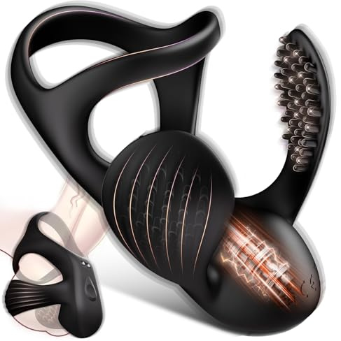 Penisring Vibrator mit 360° Verstellbarem Perlen-Klitorisstimulator, Sex Spielzeug für die Paare Männer Frauen, Cockring Penis Ring Sex Toys, Erotisches Sexspielzeug für Paare Mann Extrem Sex (1)