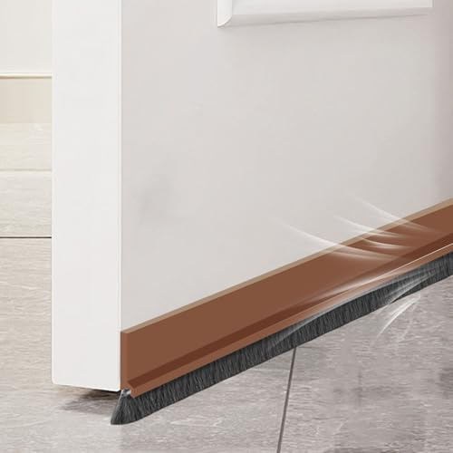 Juego de 2 escobillas para puerta autoadhesivas, 3 cm de ancho, color marrón, 1 m estrecho, autoadhesivas, con cepillo, burlete para puerta, burlete para puerta, burlete de cepillo para puerta