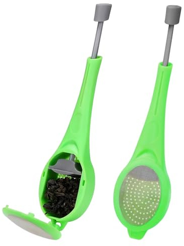 2 Pcs Loose Leaf Tea Infusers with Handle, Loose Leaf Strainer, Fine Mesh Tea Cup Filter, Easy to Clean, for Filtering Teas (Green)