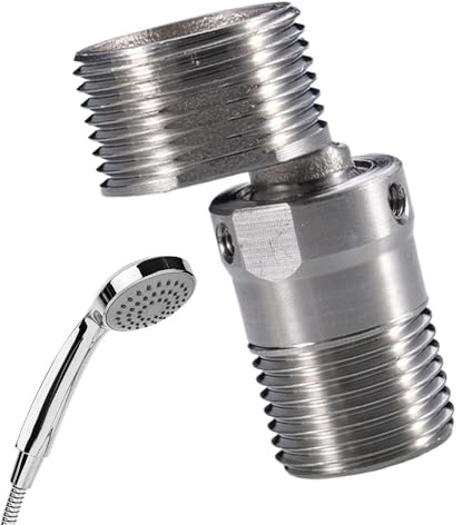 Adattatore per soffione doccia – Accessorio per rubinetto doccia in acciaio | Adattatore per tubo doccia a gomito esteso ispessito | Riduttore angolare eccentrico, apertura tubo 4/6