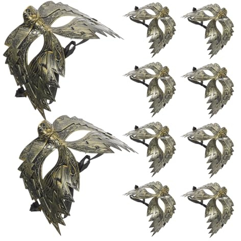 Alipis 10 Pièces Masque Aigle Demi-visage Halloween Masque Mascarade Vintage Steampunk pour Adultes Accessoire Costume Fête Déguisement Homme Femme
