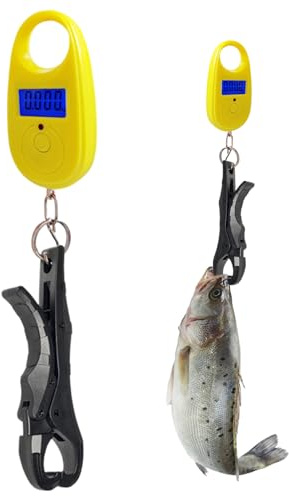 Fiskvåg – Bärbar digital elektronisk fiskvåg | Elektroniska högprecisionsvågar som mäter upp till 25 kg för utomhusfiske, camping, båtar, sjö, flod