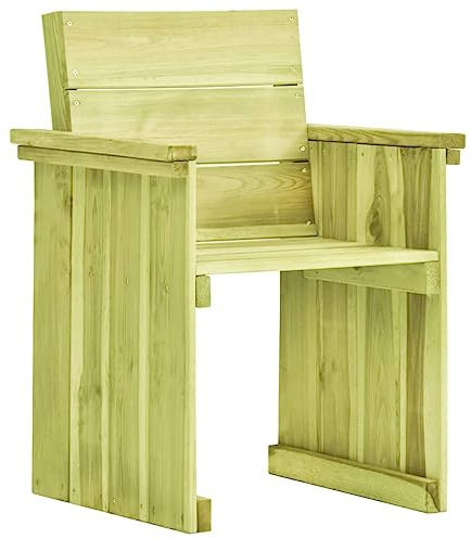 QZZCED Silla de Jardín de Madera de Pino Impregnada con Certificación, Diseño Vintage y Elegante para Exteriores, Resistente a la Intemperie y Fácil de Montar, Silla de Exterior