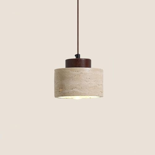 Lampade A Sospensione Moderne Wabi Sabi Lampada A Sospensione in Pietra Luce Regolabile Lampada A Sospensione Lineare in Pietra Naturale Lampadario in Marmo Moderno Lamp, Walnut Color, 11 * 16.5cm