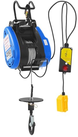 Elektrische Seilwinde 220v Mit Funkfernbedienung, Elektrischer Seilzug 250kg, Kettenzug Elektrisch Zum Heben Von Gütern, 30m Hebehöhe, 1500w, 62.34ft/Min