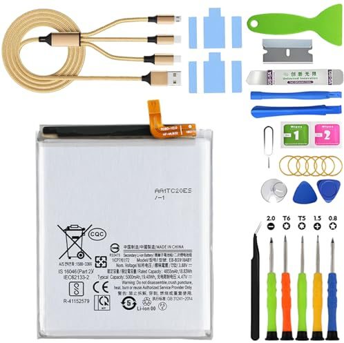 Batterie d'origine pour Samsung Galaxy S23 Ultra S918B S918B/DS EB-BS918ABY 5000 mAh lithium-polymère avec kits d'outils de rechange