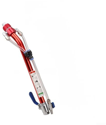 Gdfnmogo Pistola pulverizadora de doble manguera resistente para pintura de piedra, revestimiento ignífugo, construcción de aleación de cemento, mortero, sistema de boquilla doble, conexión rápida (50
