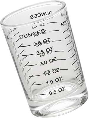 ELEOUTI Taza Medidora de Vidrio para Café Escala, Capacidad 90ml, Fácil de Almacenar, Adecuado para Bar de Café y Uso en Casa