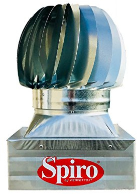 Spiro - Comignolo Eolico Base Quadrata ad Incastro - Acciaio Zincato - cm 27x27