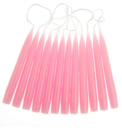 hdg Baumkerzen 12er Pack handgefertigte Kerzen aus Dänemark Ø 1,3 cm / 12 cm, Kerzen Farbe: Pastel rosa