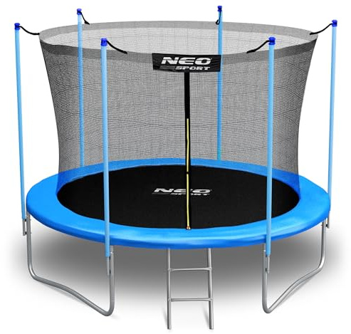 Trampolin 183 cm 6 ft mit Sicherheitsnetz Innennetz und Einstiegsleiter Neo-Sport PRO Gartentrampolin