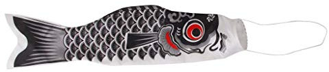 Inzopo 150cm Manche à Air Japonais Drapeau Koinobori Serpentin de la Carpe Banderole Noir