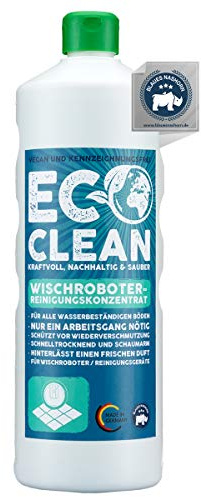 Eco Clean® Agent de nettoyage pour robots laveurs (1 litre) concentré - agent de nettoyage très efficace pour les robots nettoyeurs - agent de nettoyage professionnel pour les sols