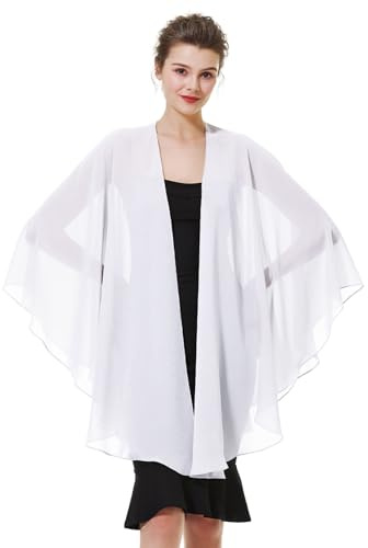 BEAUTELICATE Damen Chiffon Stola Festlich Elegante Schal Bolero Chiffonshal für Abendkleid Hochzeit Braut Halstuch Frühling Somme