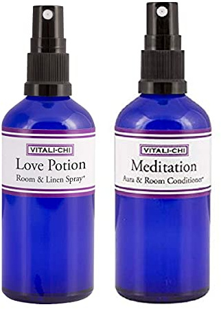 ¿Necesitas más amor? ¿Luchas por relajarte? Resuelve con el paquete de spray de poción de amor y aura de meditación, con aceites esenciales puros de geranio rosa e ylang ylang, lavanda y elemi, 100 ml