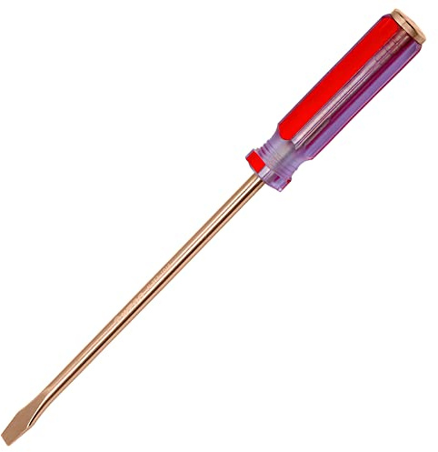 WEDO Schlitz-Schraubendreher,Nicht funkelnd Schraubendreher für Schlitz,6X193mm,Klingenlänge 100mm,Berylliumkupfer Schraubendreher,Hochwertiger Schraubendreher,Korrosionsschutz,Nicht magnetisch,BAM/FM