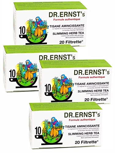 Dr. Ernst's n°10 - Formule authentique TISANE AMINCISSANTE - Lot de 4 Boites de 20 sachets (pack4)de 2g (ERNST's)