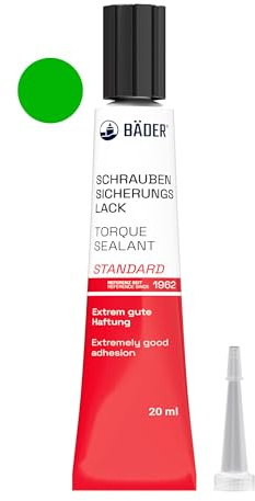 Lackfabrik Bäder Schraubensicherungslack FAST DRY Grün 20ml - Schraubensiegel, Markierungslack, Sicherungslack, Plombierlack, Schraubenkennzeichnung, Manipulationsnachweis