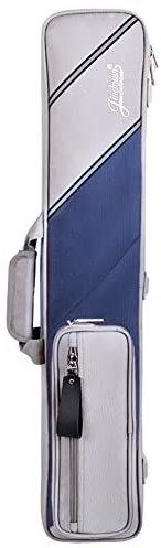 PIASSO 3x4 Queue Tasche Koffer für Billardqueue, 82cm 1/2 Joint Billard Stick -Tragetasche Hard Cue Hülle Halten Sie 3 Stummel 4 Wellen(Color:Blau)