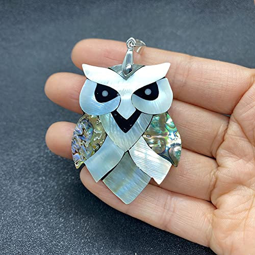 HXSCOO Hibou Forme Ormeau Shell Collier Pendentif Coquille d'eau Douce Naturelle Nacre Animal Pendentif DIY Bijoux Fabrication Accessoires (Color : D)
