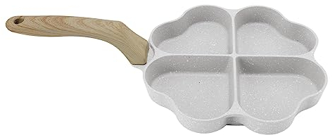Poêle à œuf Poêle à Omelette En Forme De Cœur 4 Tasses Antiadhésive Poêle à Frire, Poêle à Crêpes, Poêle à œufs En Granit Sain Poêle à œufs Pour Petit-déjeuner, Pour Cuisinière à Gaz Et (blanc)