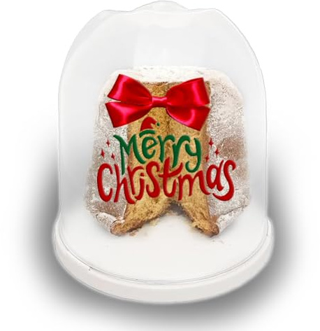Merry Christmas Natale Porta Panettone Personalizzato Pandoro Torte Dolci Natale Vassoio Antigraffio Coperchio Trasparente Resistente Idea Regalo maestra Famiglia Sposi Decorazioni Natalizie