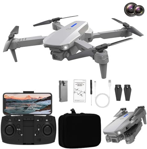 Drone with Camera for Adults & Kids, 1080P HD FPV Drone for Kids, Foldable RC Drone with 3D Flips/Altitude Hold/Gesture Selfie/Speed Adjustment/Gesture Control, Gifts for Boys/Girls Beginners