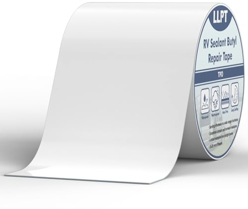 LLPT Butylband 152mm x 15m Dach Reparaturband Weiß UV-beständiges | RV-Dichtungsreparaturband, Extrem Langlebiges Wasserdichtes Luftdichtes Für Fenster Wohnmobil Boot