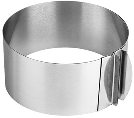 CENPEK Anello per Torta Regolabile in Acciaio Inossidabile, Anello per Mousse da Forno da 6 a 12 Pollici per Cucinare focaccine, Uova, Pasticceria, Dessert